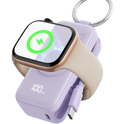 INIU P81 Snapgo Mini 5000mAh Power Bank with Keychain - Ideal Fast Charging Companion for Apple Watch, iPhone, and AirPods - Perfect Portable Charger for Travel and Gifts