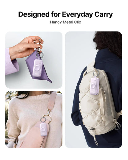 INIU P81 Snapgo Mini 5000mAh Power Bank with Keychain - Ideal Fast Charging Companion for Apple Watch, iPhone, and AirPods - Perfect Portable Charger for Travel and Gifts