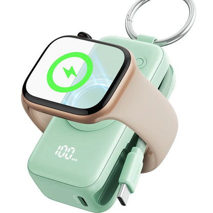 INIU P81 Snapgo Mini 5000mAh Power Bank with Keychain - Ideal Fast Charging Companion for Apple Watch, iPhone, and AirPods - Perfect Portable Charger for Travel and Gifts